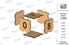 3D Wooden Desktop Calendar Lasercut. Funny kids Calendar SVG Product Image 2