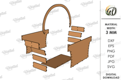 3D Easter Basket Laser Cut. Easter Egg Holder SVG Product Image 2