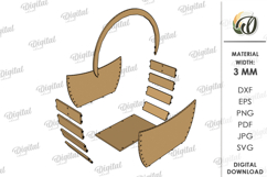 3D Easter Basket Laser Cut. Easter Egg Holder SVG Product Image 2