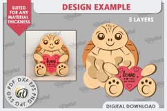 Valentine Animals with Heart Laser Cut Bundle. Cute Animals Product Image 4