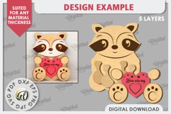 Valentine Animals with Heart Laser Cut Bundle. Cute Animals Product Image 10