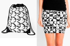 Bundle Seamless Patterns/Abstraction.HI-TECH MONOCHROME  Digital geometric graphic drawing with contour. Contrasting black and white, gray colors. Three-dimensional effect and minimalism of circles, rectangles. The mesh structure is similar to the texture