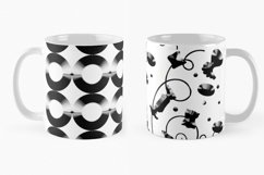 Bundle Seamless Patterns/Abstraction.HI-TECH MONOCHROME  Digital geometric graphic drawing with contour. Contrasting black and white, gray colors. Three-dimensional effect and minimalism of circles, rectangles. The mesh structure is similar to the texture