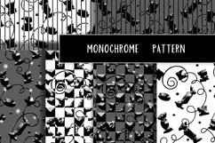 Bundle Seamless Patterns/Abstraction.HI-TECH MONOCHROME  Digital geometric graphic drawing with contour. Contrasting black and white, gray colors. Three-dimensional effect and minimalism of circles, rectangles. The mesh structure is similar to the texture