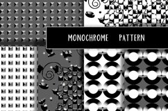 Bundle Seamless Patterns/Abstraction.HI-TECH MONOCHROME  Digital geometric graphic drawing with contour. Contrasting black and white, gray colors. Three-dimensional effect and minimalism of circles, rectangles. The mesh structure is similar to the texture