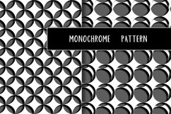 Bundle Seamless Patterns/Abstraction.HI-TECH MONOCHROME  Digital geometric graphic drawing with contour. Contrasting black and white, gray colors. Three-dimensional effect and minimalism of circles, rectangles. The mesh structure is similar to the texture