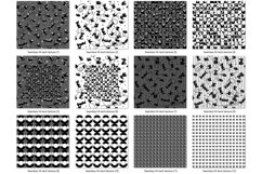 Bundle Seamless Patterns/Abstraction.HI-TECH MONOCHROME  Digital geometric graphic drawing with contour. Contrasting black and white, gray colors. Three-dimensional effect and minimalism of circles, rectangles. The mesh structure is similar to the texture