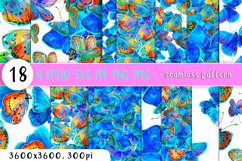 Bundle of Seamless textures/Watercolor Butterflies  Abstract, colorful illustrations. Complex, naturalistic graphics. Watercolor drawing of flying butterflies.  A texture with a repeating pattern. Bright rainbow colors, blue, yellow, green, red
