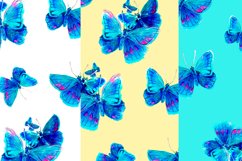 Bundle of Seamless textures/Watercolor Butterflies  Abstract, colorful illustrations. Complex, naturalistic graphics. Watercolor drawing of flying butterflies.  A texture with a repeating pattern. Bright rainbow colors, blue, yellow, green, red