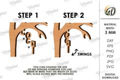 Valentine Character On Swing Laser Cut. Standing Decor SVG Product Image 2