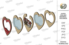 Mason Jar Valentine's Day Ornament Laser Cut. Valentine SVG Product Image 3