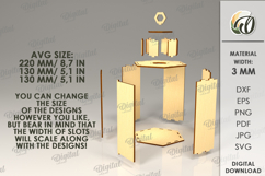 3D Decorative Lantern Laser Cut. Tea light Candle Holder SVG Product Image 2