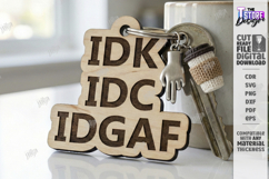 Sarcastic Keychain Laser Cut | Snarky Keyring | Funny SVG Product Image 1