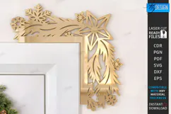 Gold Door Corner Laser Cut| Christmas Wall Decor | Stars SVG Product Image 1