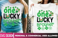 One Lucky Brother SVG | St Patricks SVG | Shamrock SVG Product Image 2