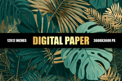 Watercolor Leaves Digital Paper Product Image 1