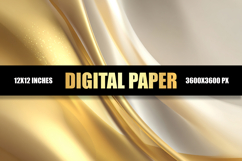 White And Gold Abstract Digital Paper Product Image 1