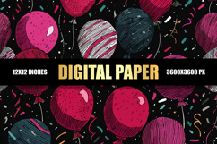 Colorful Balloons Digital Paper Product Image 1