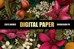 Floral Digital Paper Product Image 1