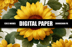 Sunflower Digital Paper Product Image 1