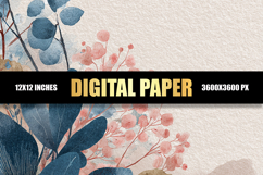 Watercolor Floral Digital Paper Product Image 1