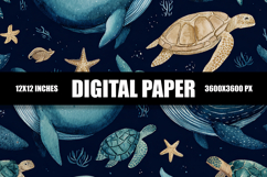 Sea Animal Digital Paper Product Image 1