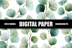 Green Leaves Digital Paper Product Image 1