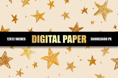 Doodle Stars Digital Paper Product Image 1