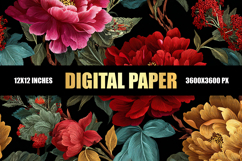 Floral Digital Paper Product Image 1