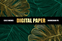 Green Leaves Digital Paper Product Image 1