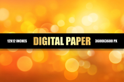 Orange Bokeh Digital Paper Product Image 1