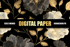 Golden Black Digital Paper Product Image 1