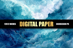 Blue Watercolor Digital Paper Product Image 1