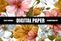 Floral Digital Paper Product Image 1