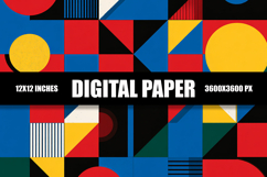 Colorful Abstract Shapes Digital Paper Product Image 1