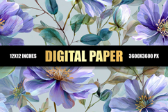 Floral Digital Paper Product Image 1