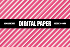 Pink And White Strips Digital Paper Product Image 1