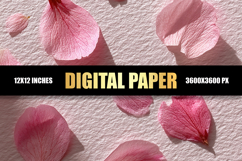 Pink Rose Leaves Digital Paper Product Image 1