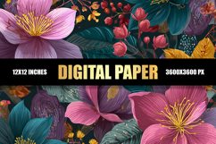 Floral Digital Paper Product Image 1