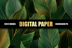 Green Leaves Digital Paper Product Image 1