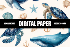 Sea Animal Digital Paper Product Image 1