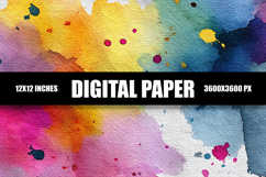 Colorful Watercolor Digital Paper Product Image 1