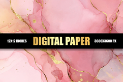 Pink And Gold Watercolor Digital Paper Product Image 1