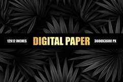Gray Leaves Digital Paper Product Image 1
