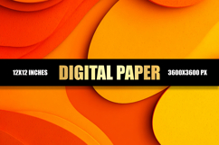 Orange Yellow Abstract Digital Paper Product Image 1