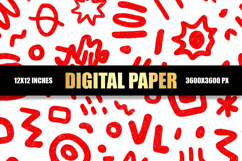 Red Shapes Digital Paper Product Image 1