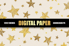 Doodle Stars Digital Paper Product Image 1
