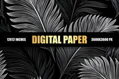 Gray Leaves Digital Paper Product Image 1