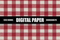 Red And White Check Digital Paper Product Image 1