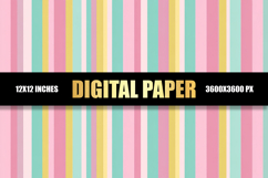 Colorful Strips Digital Paper Product Image 1
